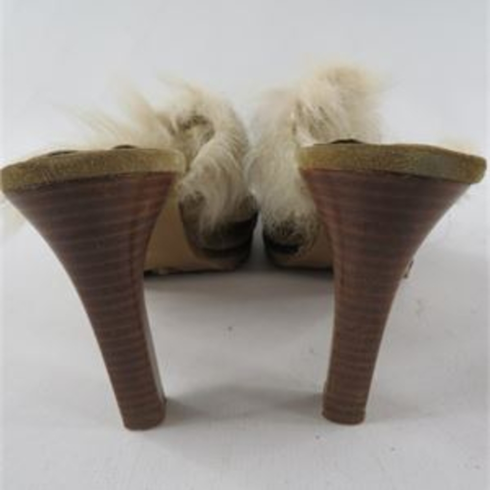 Coach Tan Fur-Accented Mules - Picture 6 of 9